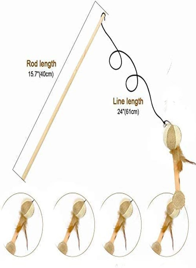 RoverPets Interactive Cat Teaser Toy - Feather Mouse Wand with Bells, Chew-Resistant Toy for Cats and Kittens (Color May Vary) - Image 3